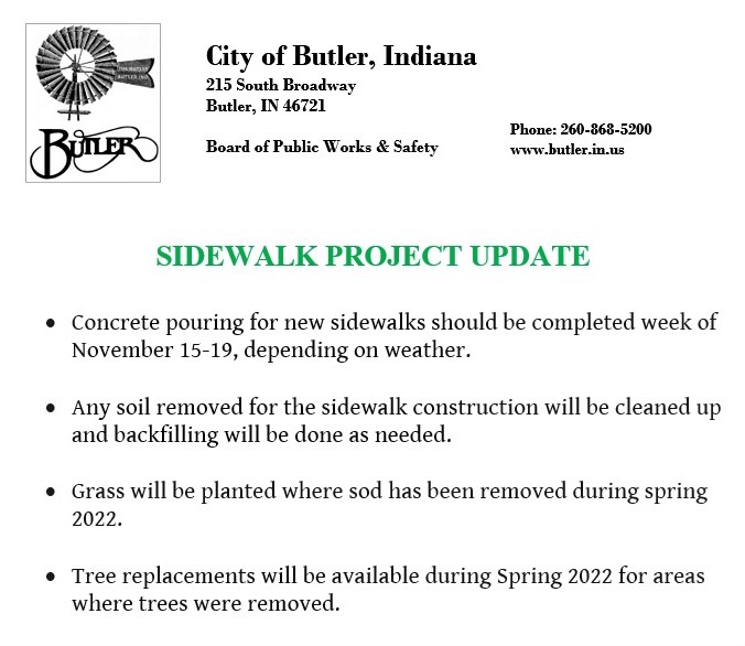 Sidewalk project update - 11-11-2021